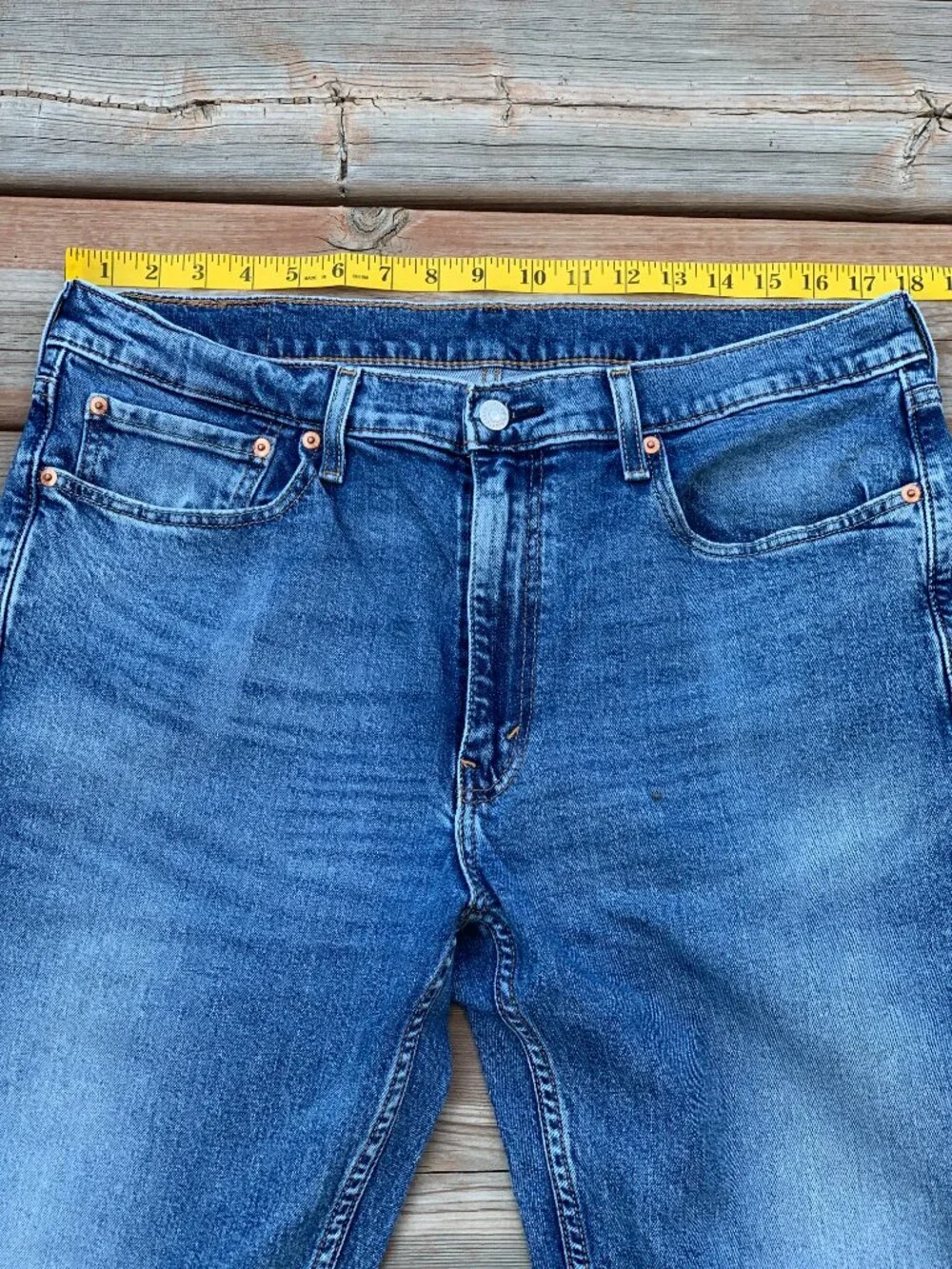 Levi's 514 Jeans Men 36x32 Blue Faded Distressed Denim Straight Leg Casual Pants